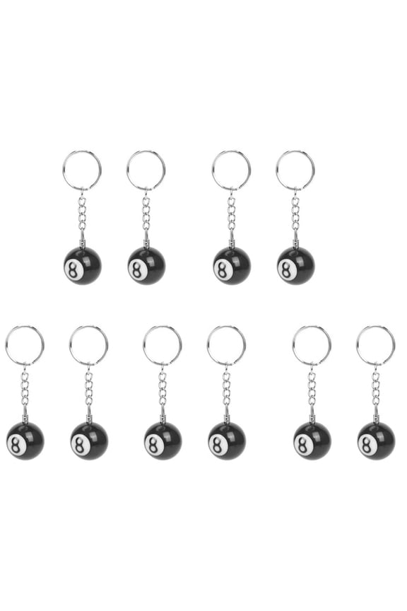 10X Billiard Ball Key Chain Key Ring Happy No. 8