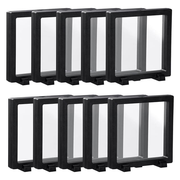10X Black 3D Floating Case Holder Coin Floating Display with Base for Coin Medallions Jewelry,10X Floating Frame with Base,black