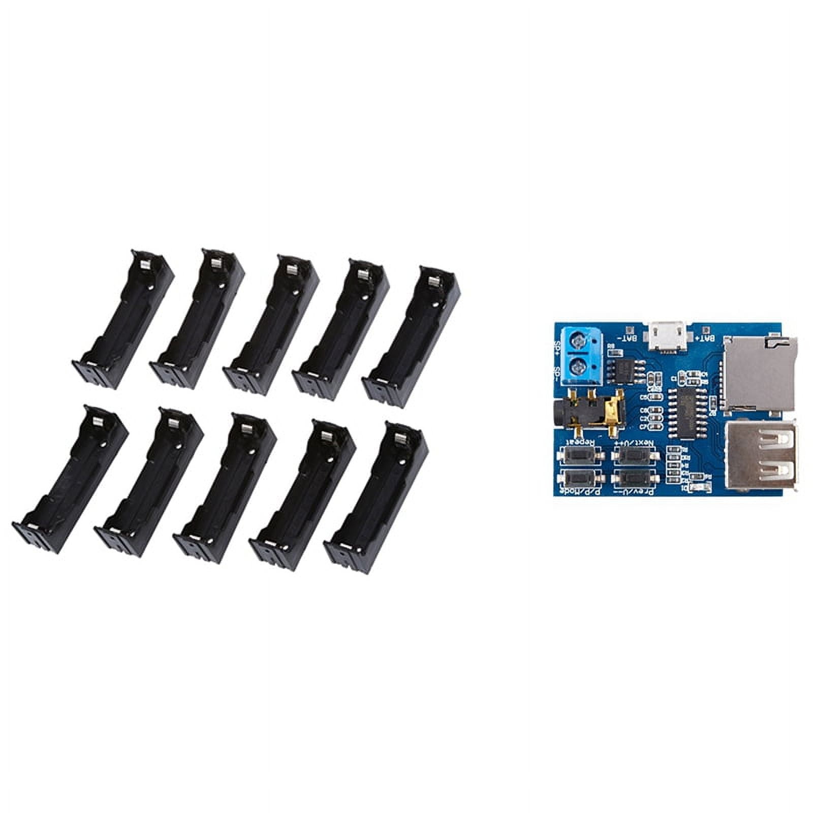10X Black Open Battery Holder Case Box for 3.7V & 1x Mp3 Lossless Decoder Board Comes