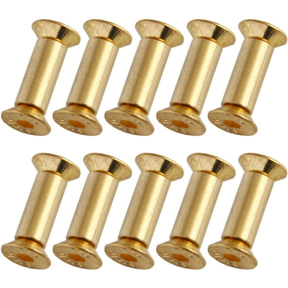 10X Brass Knife Handle Pin Rivets Knife Fasteting Screws Lock Flat Hex Head