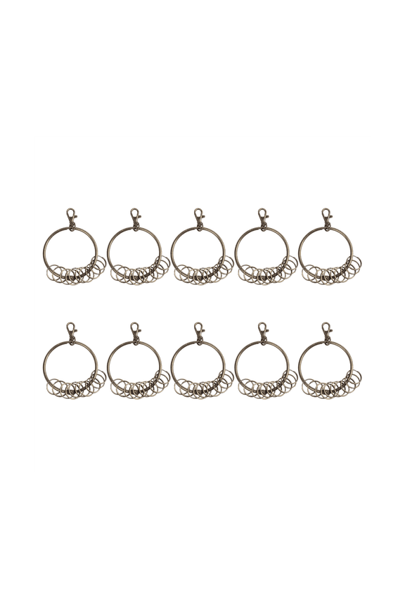 10X Bronze Tone Carabiner Prisoner Keyring 10 Key Chain Ring 7.6cm