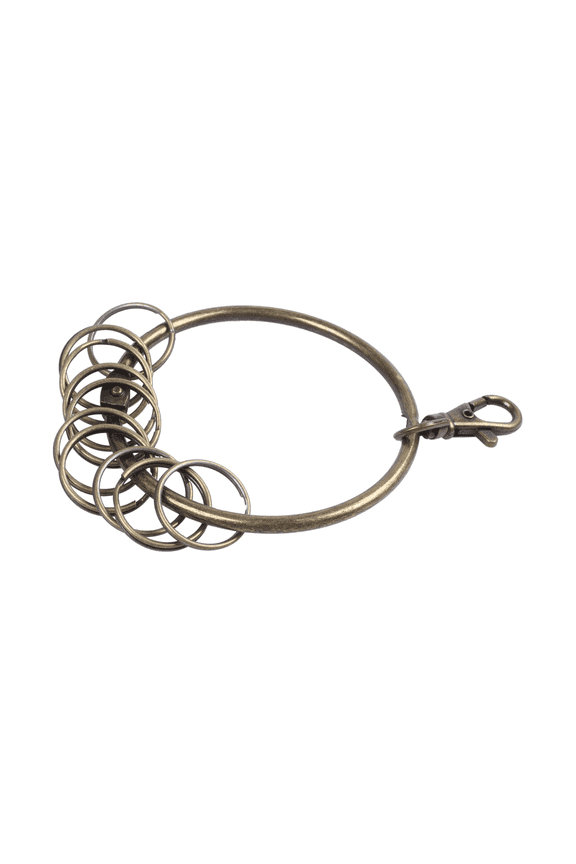 10X Bronze Tone Carabiner Prisoner Keyring 10 Key Chain Ring 7.6cm
