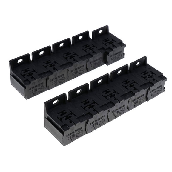 10X Car 5 Pin Relay Sockets Connector Holder With 50Pcs 6.3Mm Terminals 30A-80A