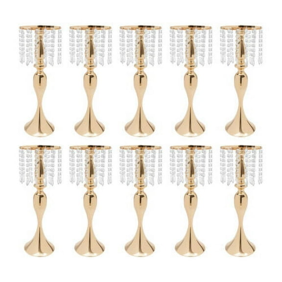 10X Crystal Flower Vases Wedding Table Decor Flower Stands 54cm Gold Vase Base