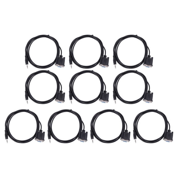 10X DB9 9 Pin VGA Female Cable ,DB 9 Female to 3.5mm (1/8In) Stereo Male Serial Data Cable-6 Feet