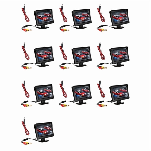 10X DC 9V-24V 4.3 Inch Rearview Monitor Kit TFT LCD Car Rear View Camera Reversing Parking System Monitor Without Camera