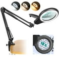 10X Desk Magnifying Glass with Light, 2,200 Lumens, 3 Color Modes