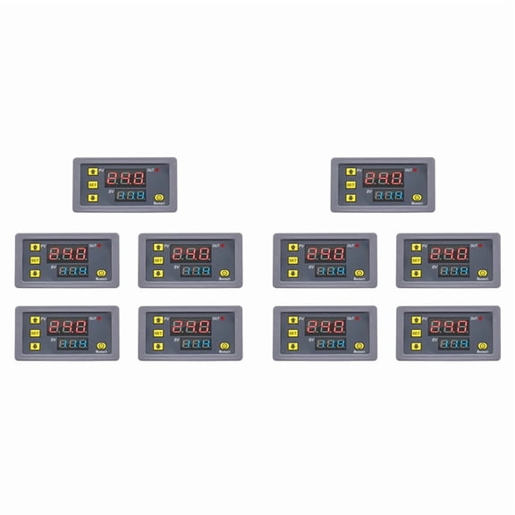 10X Digital Time Delay Relay LED Display Cycle Timer Control Switch Adjustable Timing Relay Time Delay Switch DC12V,10 x Dual Display Delay Relay,Grey