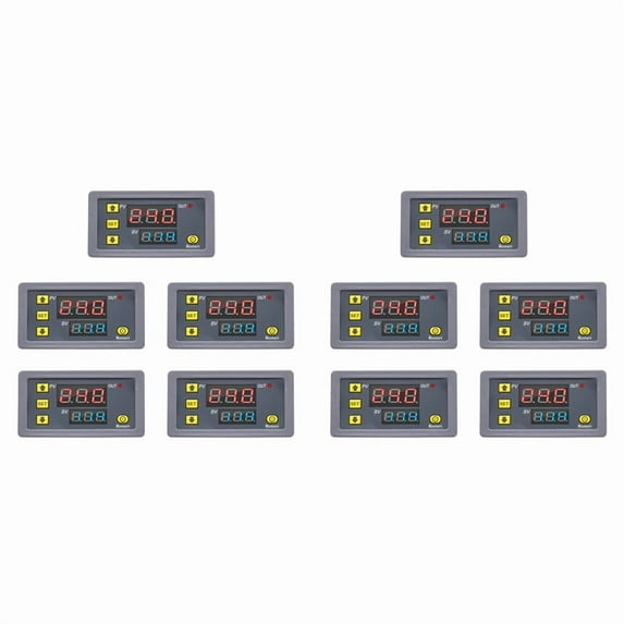10X Digital Time Delay Relay LED Display Cycle Timer Control Switch Adjustable Timing Relay Time Delay Switch DC12V,10 x Dual Display Delay Relay,Grey