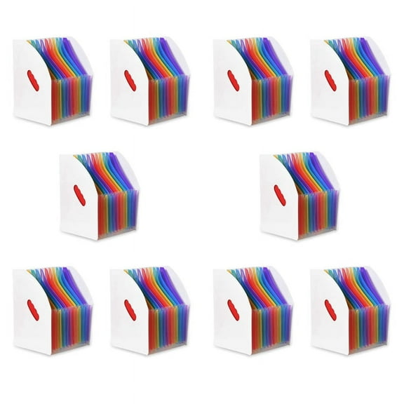 10X Expanding File Holder Folder Standing A4 Vertical File Organizer Magazine Basket Desktop 13 Pockets File Holder