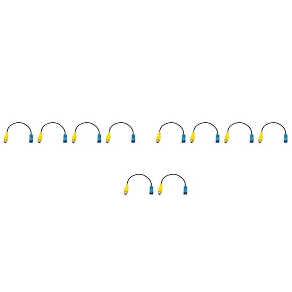 10X Fakra Reversing AV-IN Camera Video Connection Cable Parking Adapter - Fakra to Video Cable Adapter,10 x Video Cable Adapter,Black&Blue&Yellow