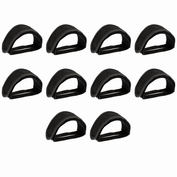 10X Fixed Gear Fixie BMX Bike Bicycle Anti-Slip Double Adhesive Straps Pedal Toe Clip Strap Belt Black
