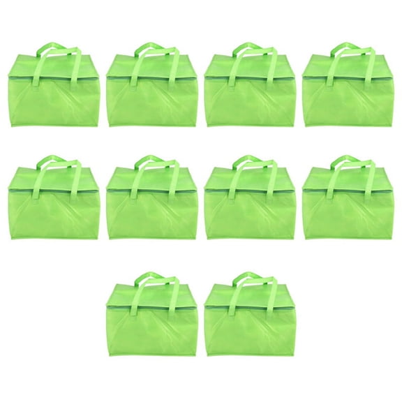 10X Foldable Large Cooler Bag Portable Food Cake Insulated Bag Aluminum Foil Thermal Box Green