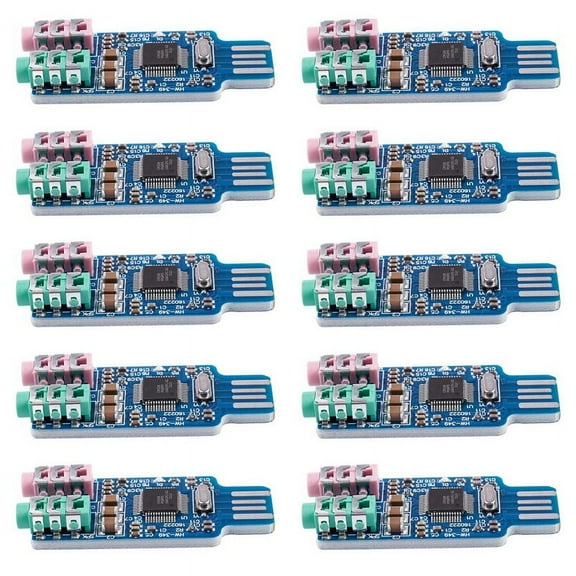 10X Free Driver USB Sound Card CM108 USB Sound Card Chip Blue
