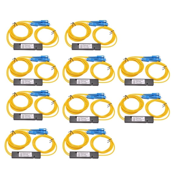 10X Ftth SC 1X2 Plc Singlemode Fiber Optical Splitter Fbt Optical Coupler,10 * FTTH SC 1X2 Fiber Optical Splitter,blue & yellow
