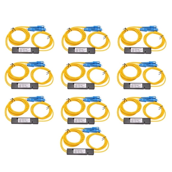 10 Pcs/Set Ftth SC 1X2 Plc Singlemode Fiber Optical Splitter Fbt Optical Multifunctional Convenient Coupler