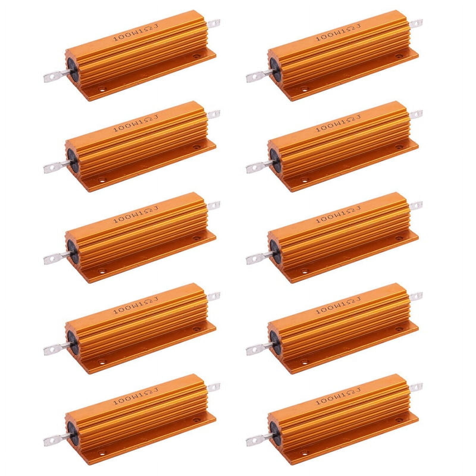 10X Gold Aluminum Clad Power Resistor Resistance 100W, 1 Ohm 1R ...