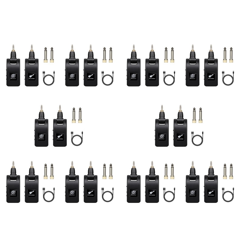 10X Guitar Wireless System Audio Transmitter Receiver USB Rechargeable Wireless System for Electric Guitar Bass