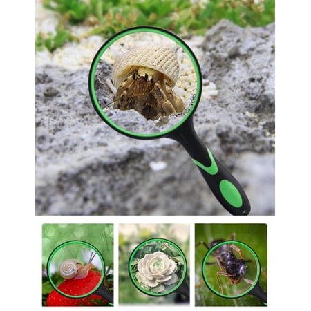 1-Pack 10X Handheld Optical Magnifier Glass – 75mm Loupe with Non-Slip Grip for Reading, Science & Exploration, Ideal for Seniors & Kids TIKA Green