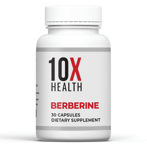 10X Health Berberine Supplement 500 mg Dihydroberberine - Blood Sugar Support, 30 Capsules