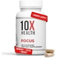 thumbnail image 1 of 10X Health Focus – Brain Supplement for Memory, Focus & Brain Health, 60 Capsules, 1 of 7