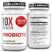 10X Health Probiotics Supplement   Probiotic Capsules for Immune Support & Gut Health, 60 Capsules
