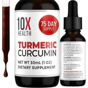 10X Health Turmeric Curcumin Supplement, Liquid Turmeric - Heart & Immunity Supplement, 30 ml