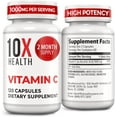 thumbnail image 1 of 10X Health Vitamin C 1000mg, Immune Booster – Pure Vitamin C, 120 Capsules, 1 of 11