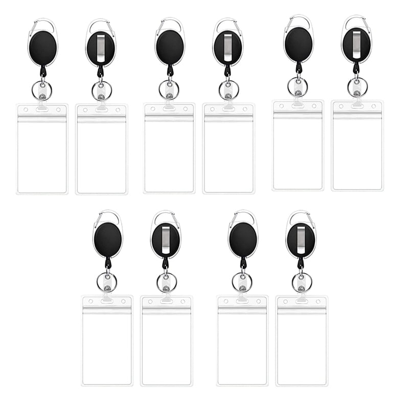 10X Heavy Duty Retractable Badge Holder Reel with Belt Clip Key Ring