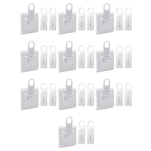 10X High Grade Hotel Magnetic Card Switch Energy Saving Switch Insert Key for Power with 30 Card,30 * Card 10 * Power Switch,white