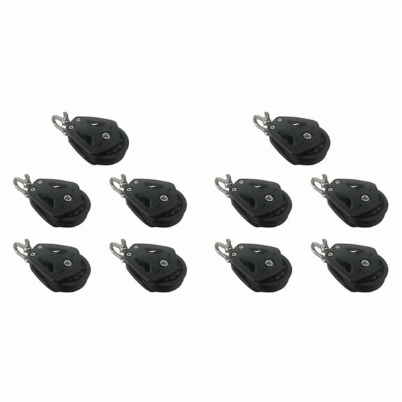 10X High Load Sheave Block Universal-Head Single Pulley Swivel Shackle Sailboat Plain Bearing Block Rope
