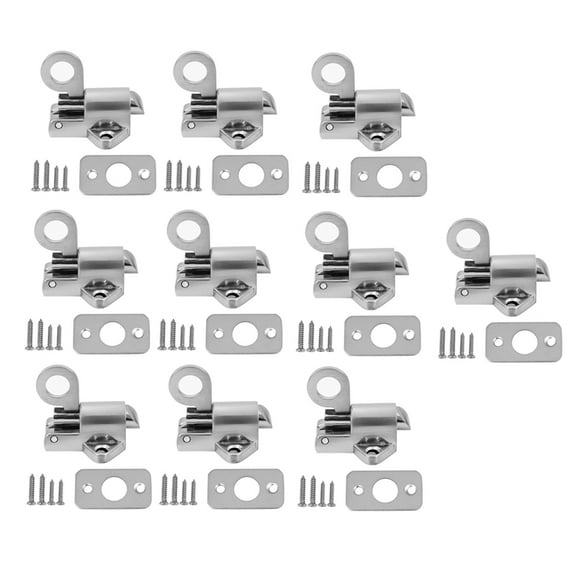 10X Home Security Spring Slide Bolt Window Door Automatic Latch Lock Self Closing