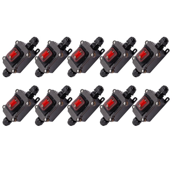 10X IP67 Waterproof Inline Switch 12V DC 20A High Current Power Waterproof Switch,10 x IP67 waterproof inline switch,As shown