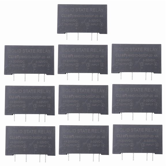 10X Input 3-32V DC Output 4A 200V DC 4 Pin PCB Solid State Relay HHG1D-0/032F-20