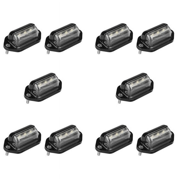10X LED License Plate Light Waterproof License Plate Tail Light for Trailers, RV, Trucks, Boats