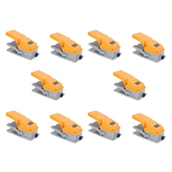 10X LT4 Foot Switch Aluminium Case Treadle Pedal Switch for Machine Tool Control Silver Contact