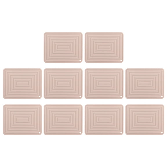 10X Large Silicone Pot Holder Square Thick Heat Insulation Pad Non-Slip Corrugated Kitchen Table Mat(Pink)