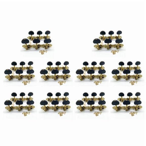 10X Left Right Classical Guitar String Tuning Pegs Machine Heads Tuners Keys 3L3R Professional Guitar Accessories,Black,10 x Left Tuning Peg 10 x Right Tuning Peg,Black&Gold