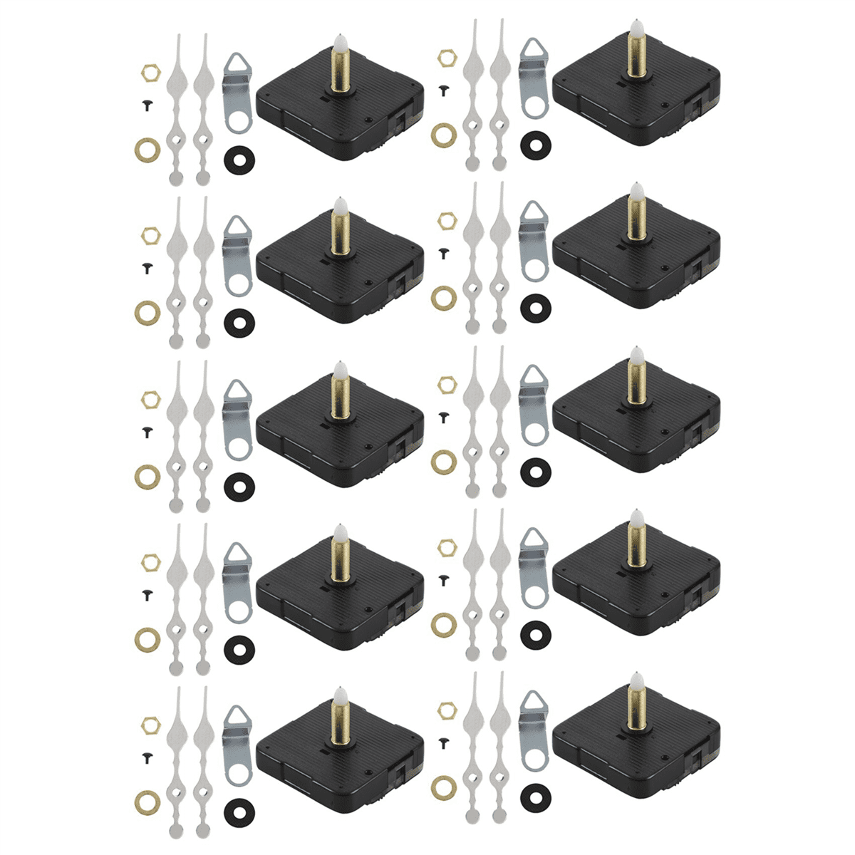 10X Long Spindle Clock Mechanism Movement, 3/ 5 Inch Maximum Dial Thickness, 1-1/ 10 Total Shaft Length