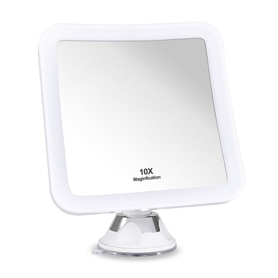 10X MAGNIFYING LIGHTED MAKEUP MIRROR Daylight LED Vanity Bathroom Travel Compact