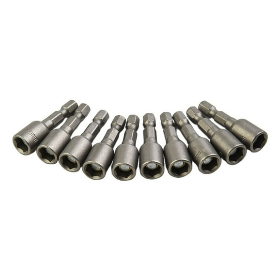 10X Magnetic Nut Driver Setter 8Mm 5/16 Socket Adapter Hex Drill Bit 1/4 Shank Fangkenuo