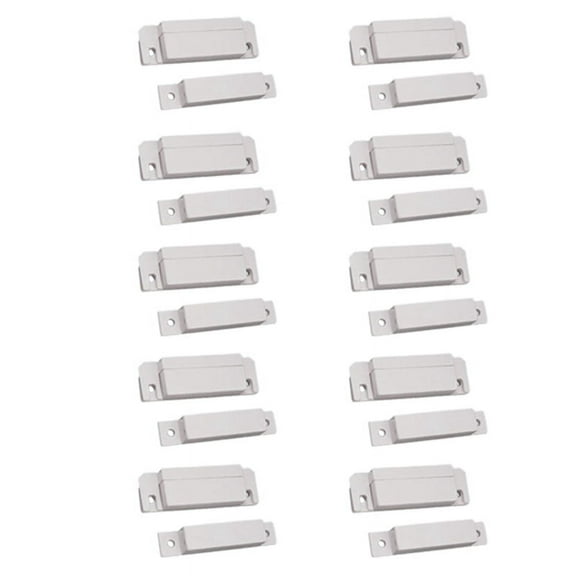10X Magnetic Sensor Home Door Window Entry Warning Alarm Switch,10 x Magnetic Door Sensor (2 parts ), 40 x Screw Nail,White