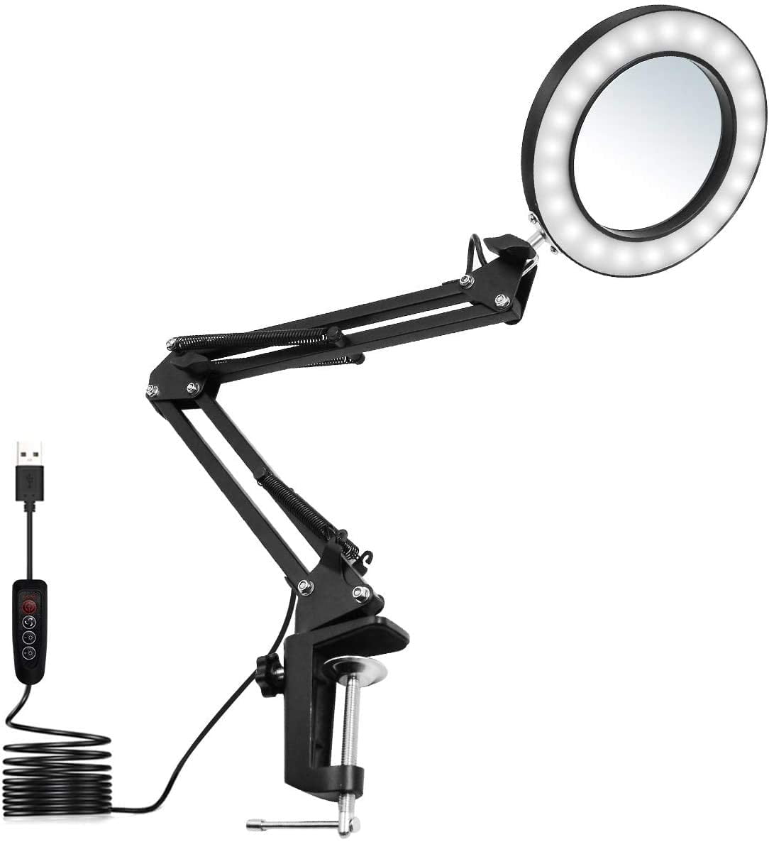 10X Magnifying Glass Desk Lamp Magnifying Glass 72 LED Magnifying Lamp
