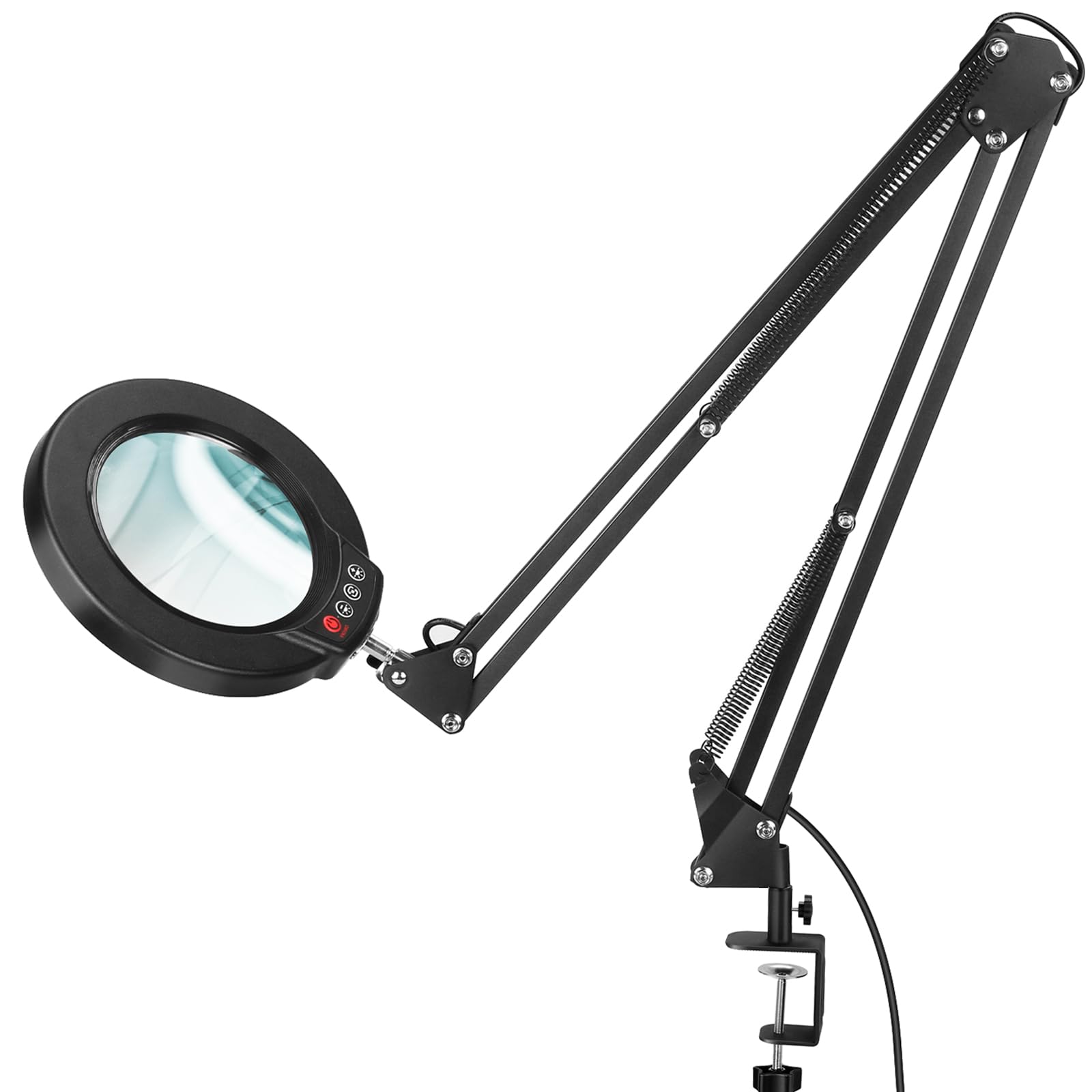 10X Magnifying Glass with Light and Clamp Enhanced Visibility for