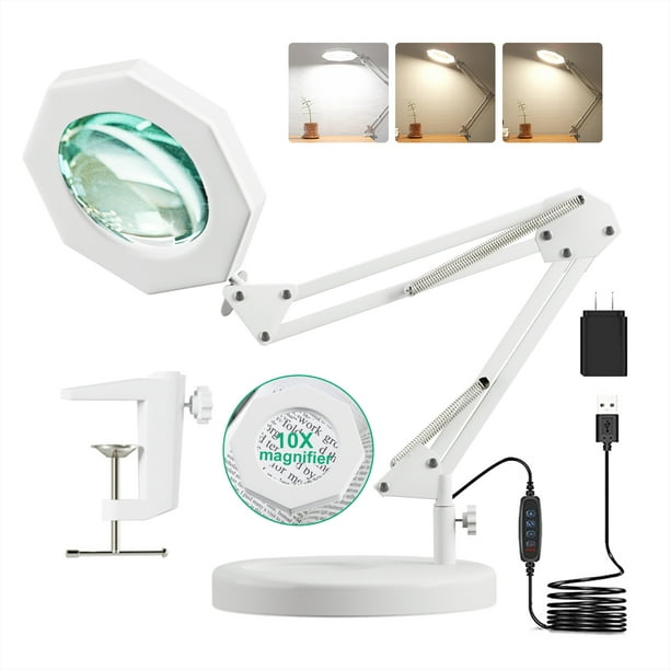 Lancosc magnifying glass with light and stand online