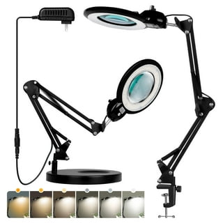 10X Magnifying Glass Desk Light Magnifier LED Lamp Reading Lamp With Base&  Clamp