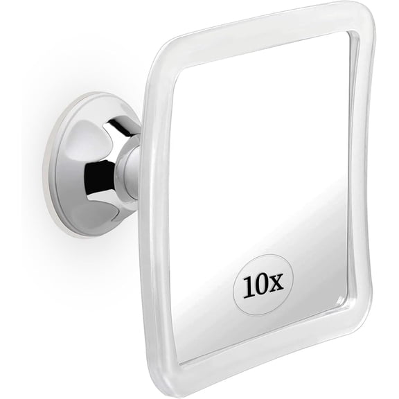 10X Magnifying Makeup Mirror with Suction Cup - Suitable for Cosmetic, Vanity, Bathroom, and Travel Use - Designed for Precise Makeup Application and Skin Care - 6.3" x 6.3" (Square)