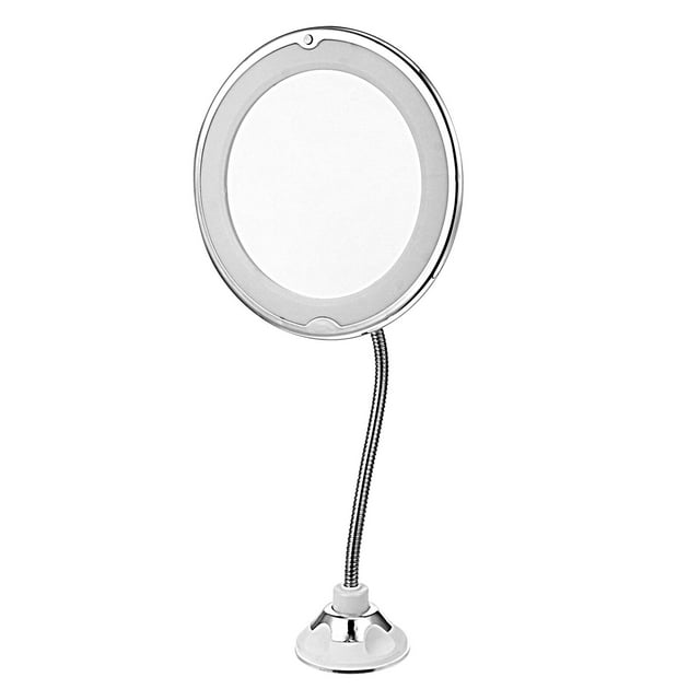 10X Magnifying Makeup Mirror with Suction Cup and LED Light Bathroom