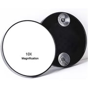 10X Magnifying Mirrors with Suction Cups Set, Portable Glass Cosmetics Mirror for Makeup and Bathroom Shaving, Travel Mirror for Makeup, Eyebrow Tweezing, Blackhead Blemish RemovalBlack