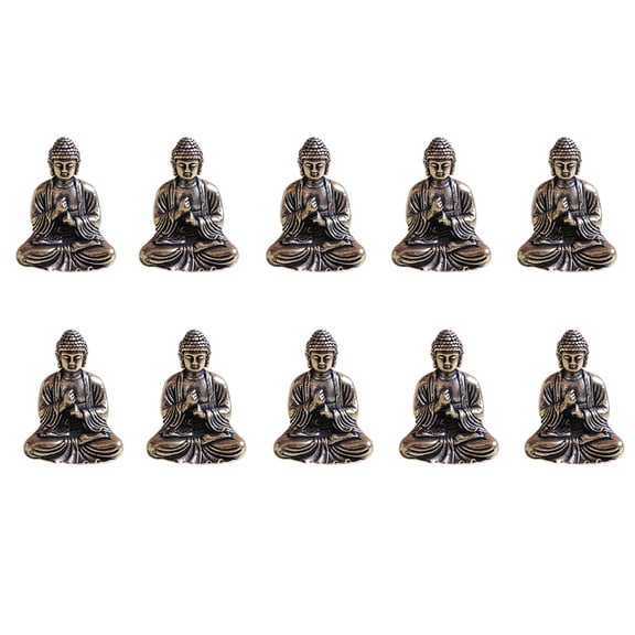 10X Mini Buddha Statue Bronze Buddha Statue Chinese Buddhism Pure Copper Bronze Sakyamuni Buddha Statue